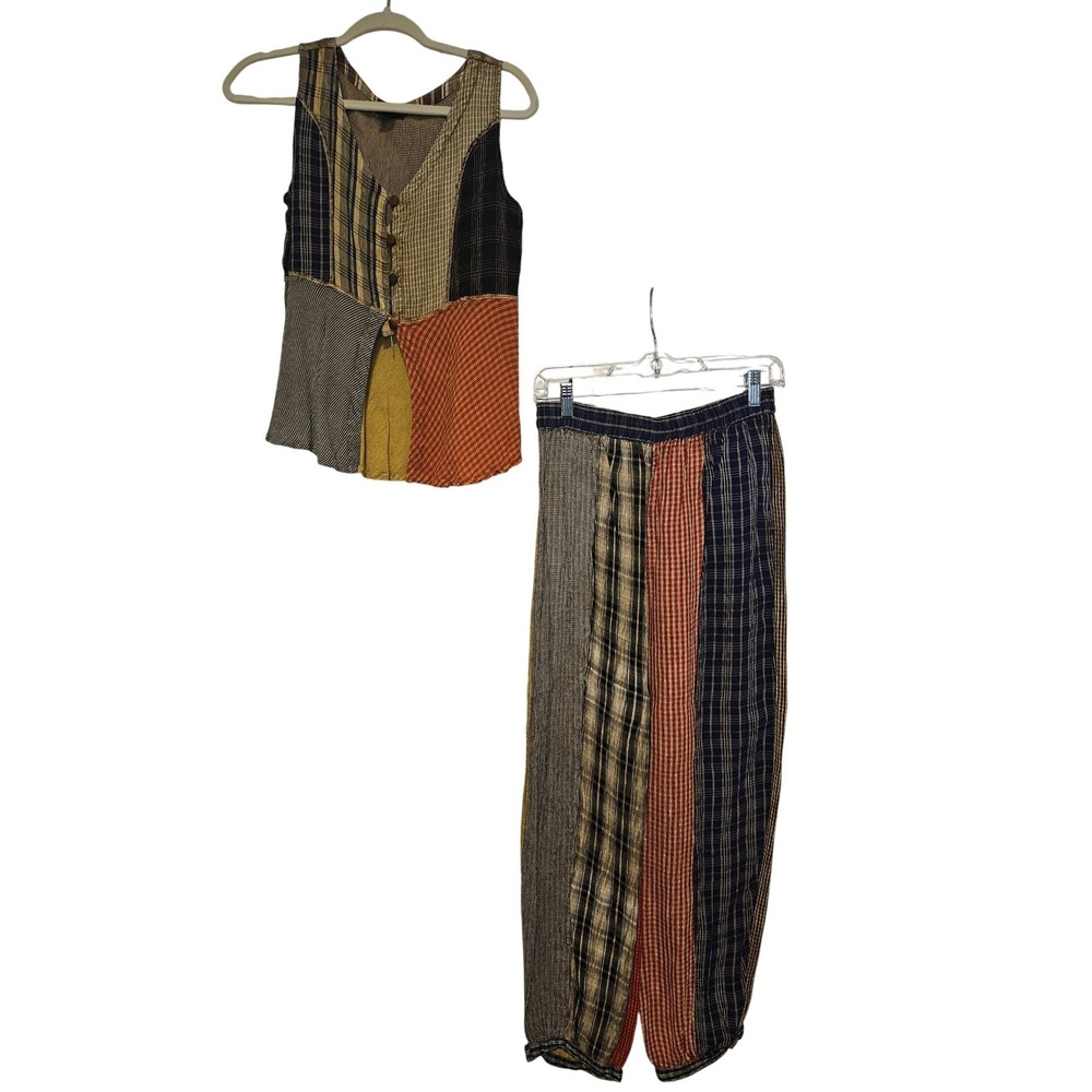 Boho Patchwork Wide-Leg Jumpsuit in Multicolor - Picture 3 of 9